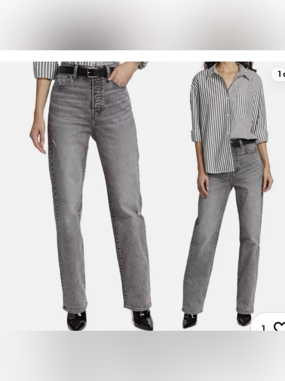 Pistola Women’s Cassie  Distressed Gray Straight Jeans Size 32
